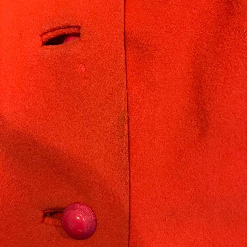 Vintage swing coat orange-pink with pink plastic buttons NS See Measurements - Picture 8 of 10